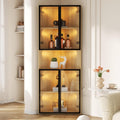 Rangement vitrine, gris clair avec etageres reglables