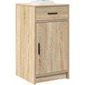 Buffet contemporain en bois 1 tiroir et 1 porte beige