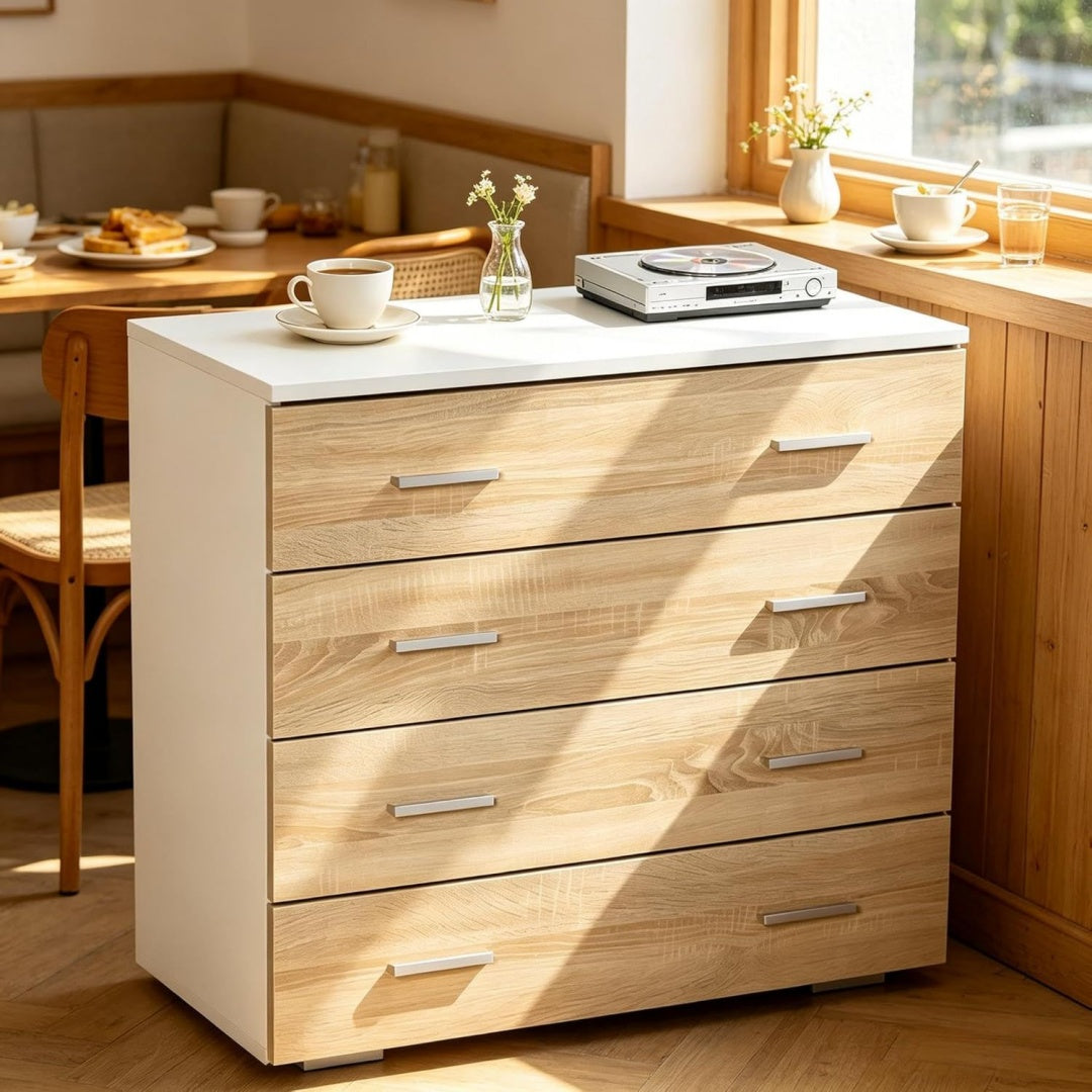 Chiffonnier marron 4 tiroirs scandinave