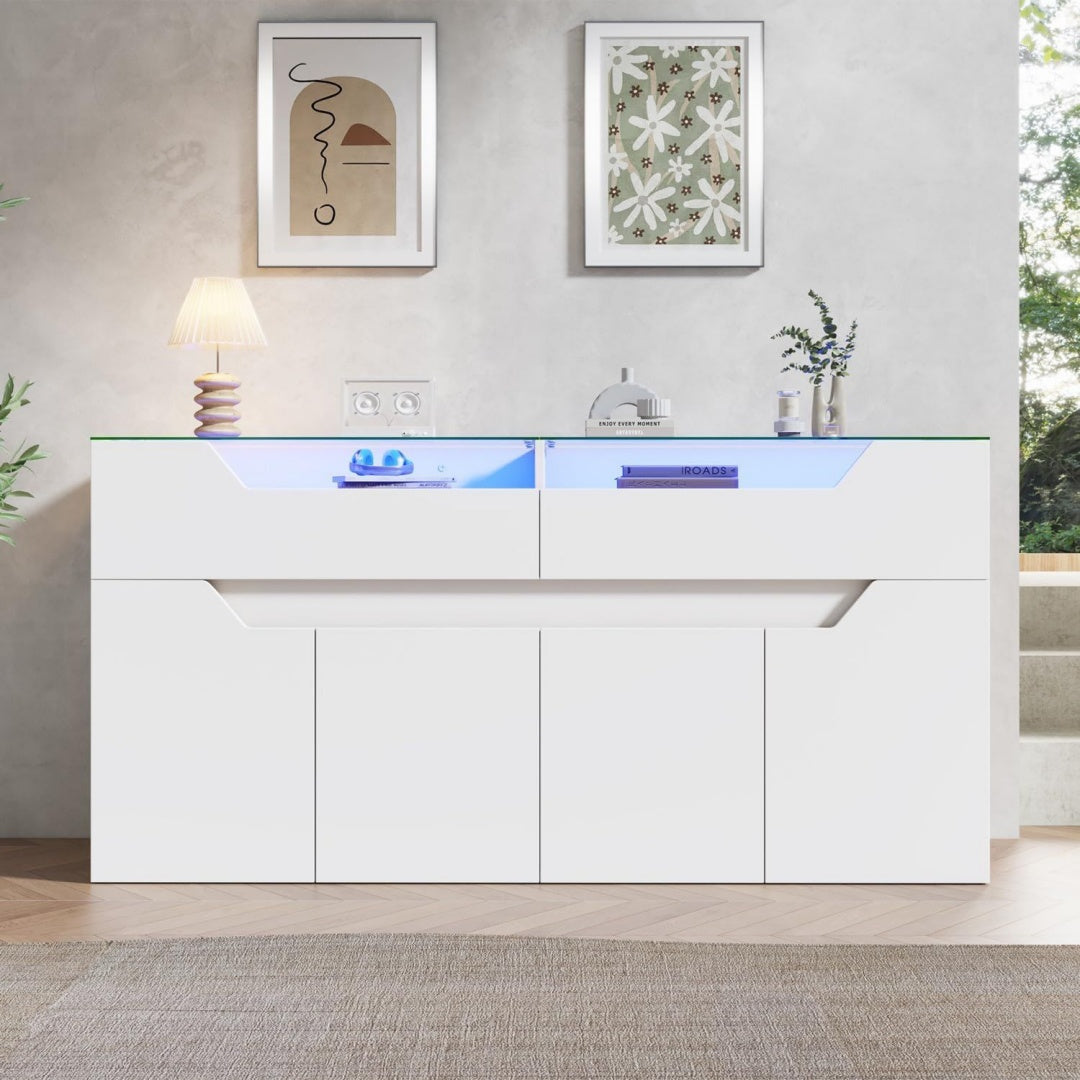 Contemporain buffet gris clair 70.00 x 40.0 x 140.0 cm