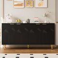 Commode en bois, quatre portes finition gris