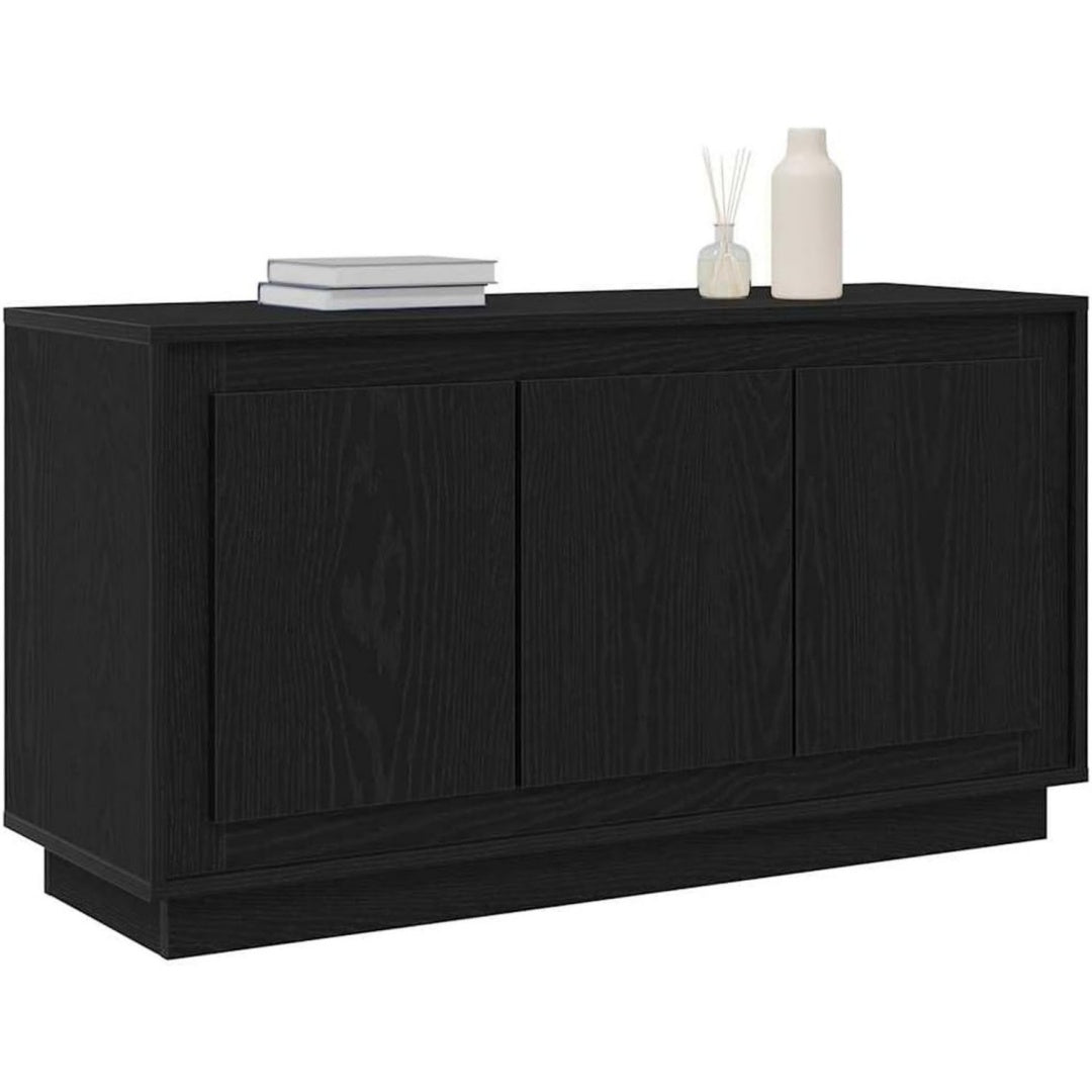 Astuce, buffet noir en bois 3 portes