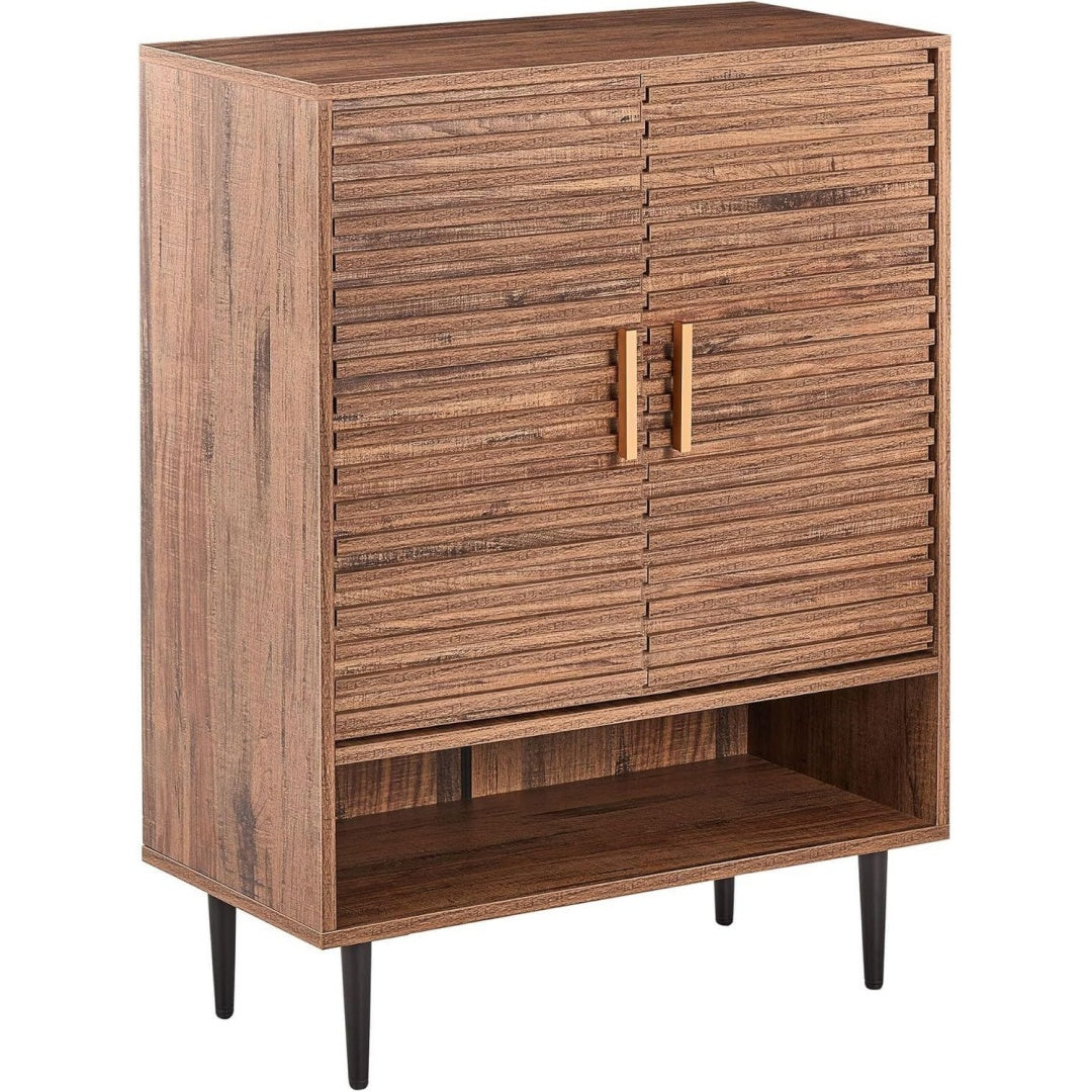 Style Rustique, armoire a chaussures marron avec 2 tiroirs