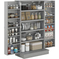 Enfilade design moderne gris fonce 5 etageres, bois ingenierie durable