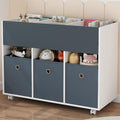 Bibliotheque en MDF gris, etageres modulables