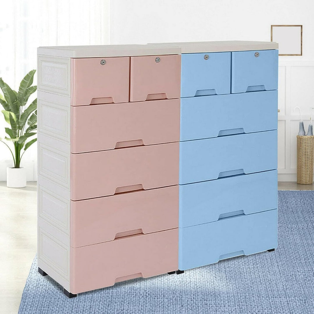 Chiffonnier gris clair en plastique 50 x 35 x 102 cm