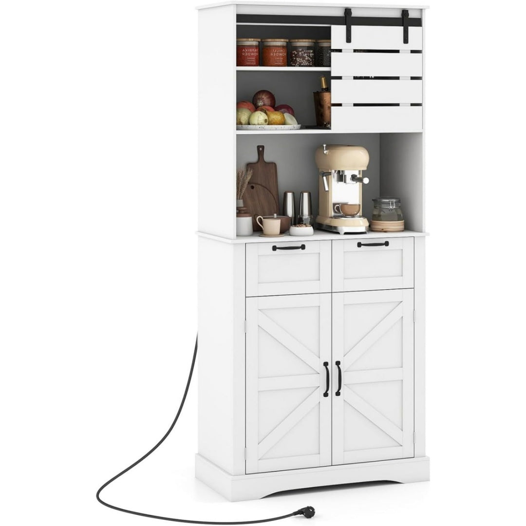 Optimiser l'espace, buffet gris clair en bois