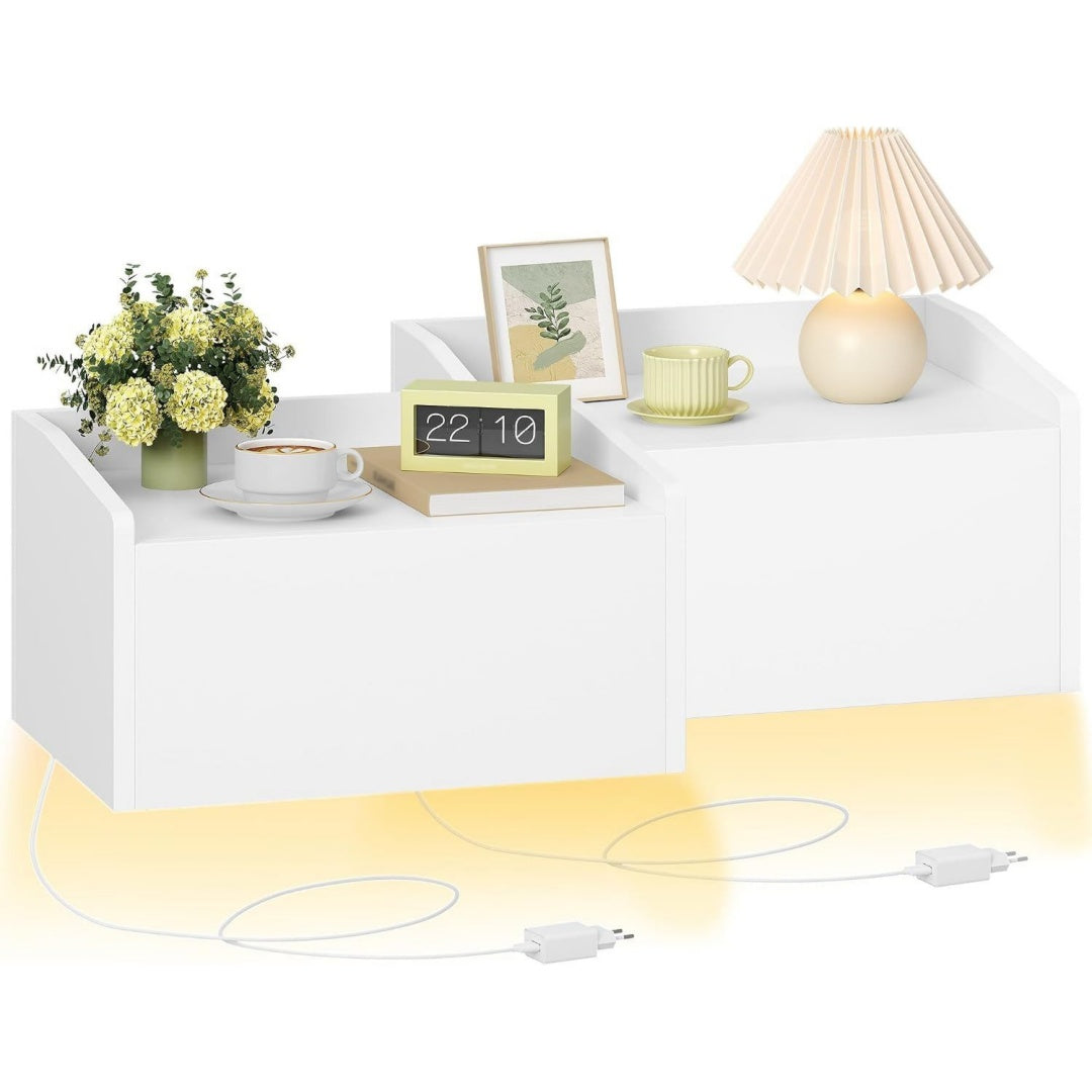Table de chevet gris clair 30 x 40 x 22.5 cm
