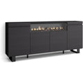 Buffet en bois gris fonce, contemporain, rangement pratique
