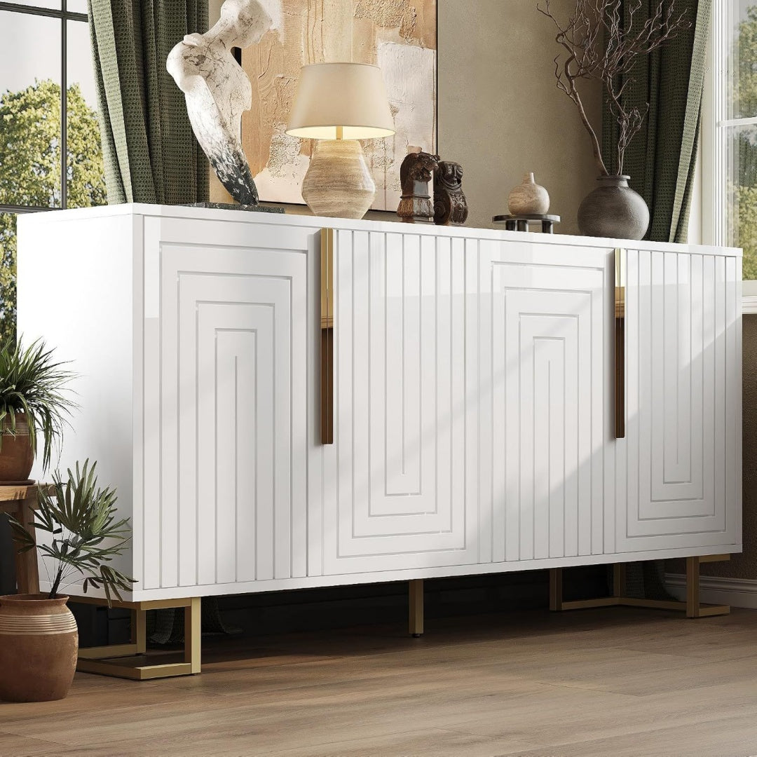 Discret, meuble de rangement gris clair en panneau de particules 2 portes