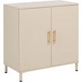 Sideboard creme structure metallique, allure contemporaine 40 x 80 x 80 cm