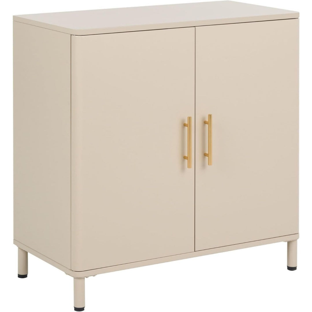 Sideboard creme structure metallique, allure contemporaine 40 x 80 x 80 cm