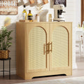 Credence coloris beige metal, a 2 portes pour 77 cm de rangement