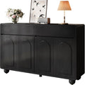 Buffet noir, quatre portes, deux tiroirs