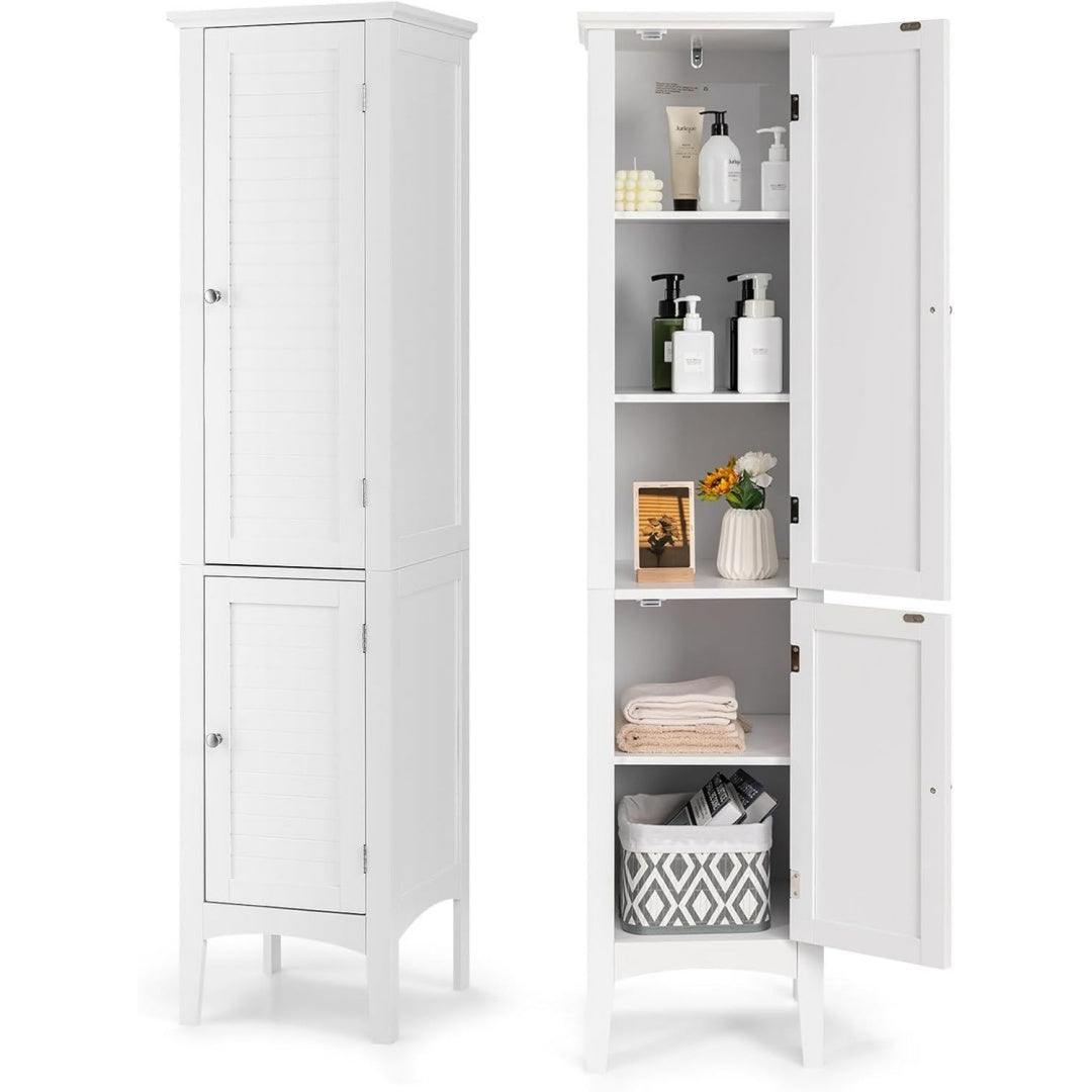 Polyvalente colonne de rangement gris clair en acier style classique