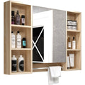 Marron mat, penderie miroir en bois