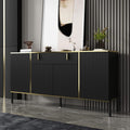 Buffet gris fonce 4 portes, 1 tiroir et 2 etageres pour cuisine