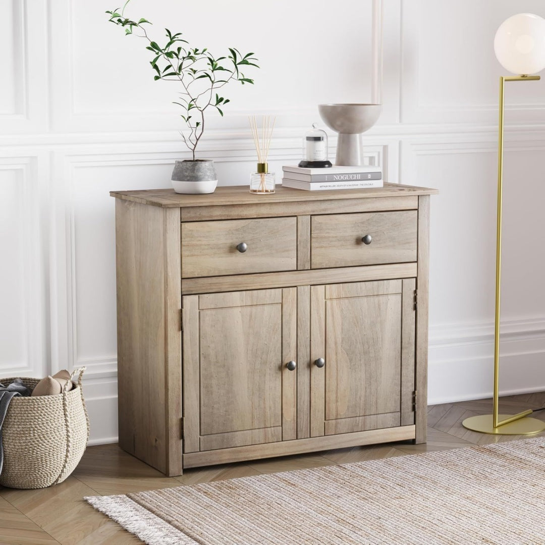 Credence gris clair structure metallique, 93 x 40 x 80 cm
