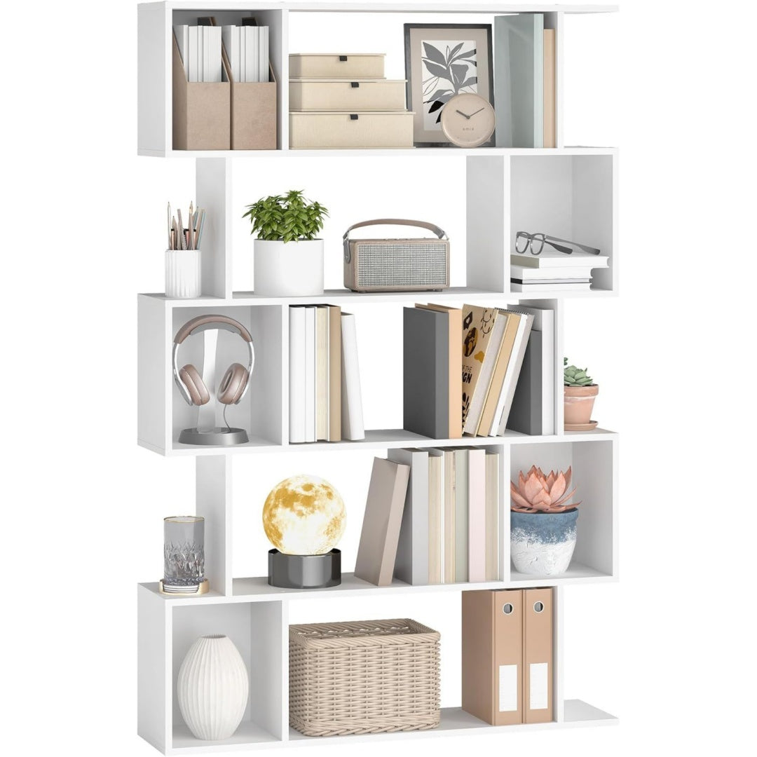 Gris clair bibliotheque esprit rustique, 24 x 90 x 159 cm