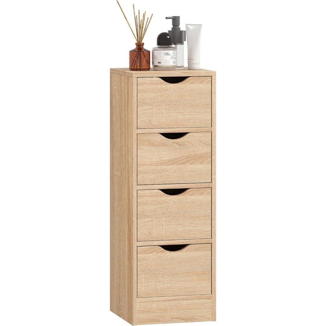 Marron douceur, meuble bas en bois 29 x 29 x 83 cm