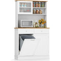 Buffet gris clair 2 tiroirs verre trempe