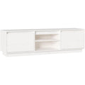 Meuble TV en bois massif gris clair 2 niches
