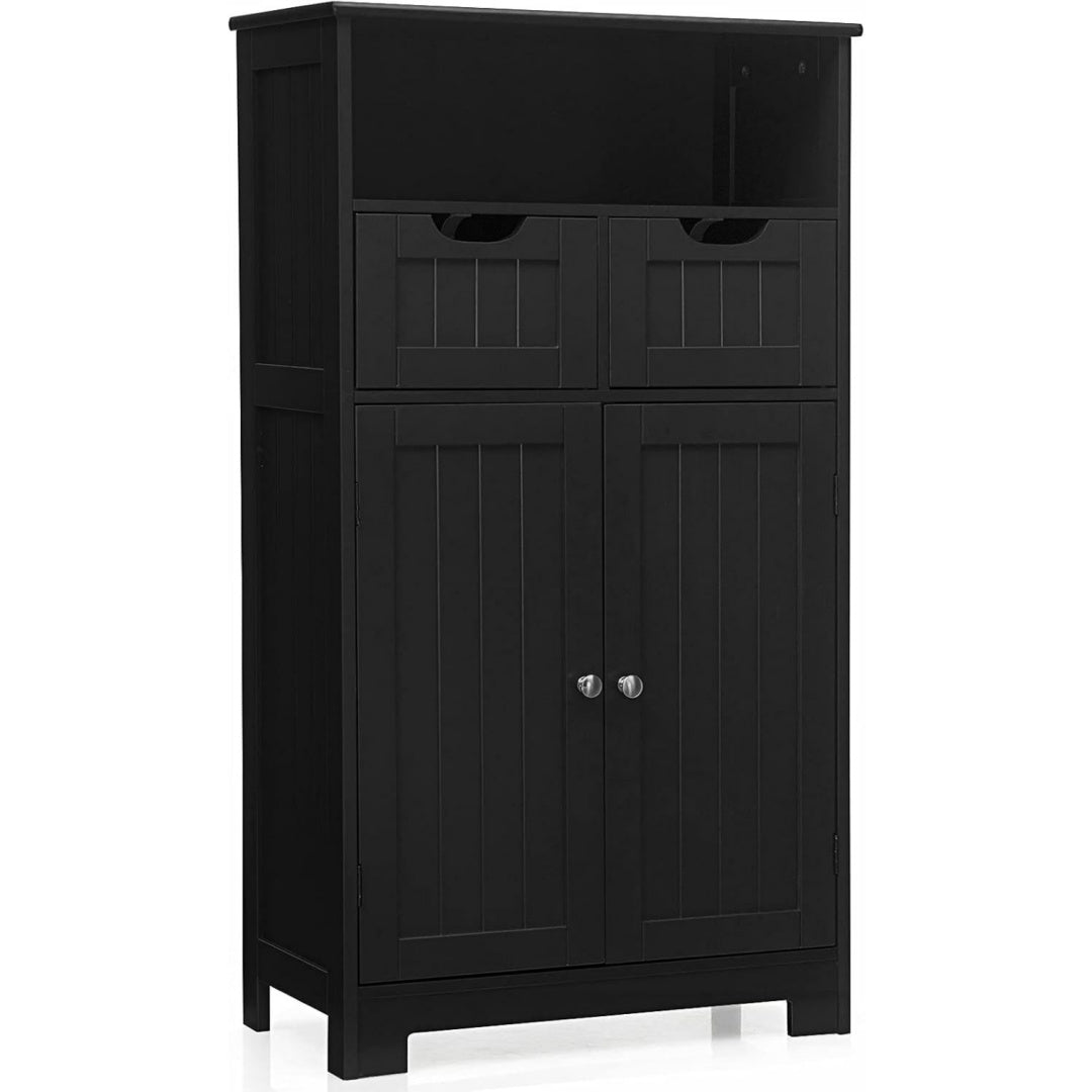Noir meuble sur pied esprit rustique avec 2 tiroirs et 2 portes