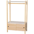 50.5 x 7.5 x 50.5 cm, tablette beige en bois