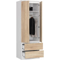 Armoire avec deux tiroirs beige, design contemporain, pour entree