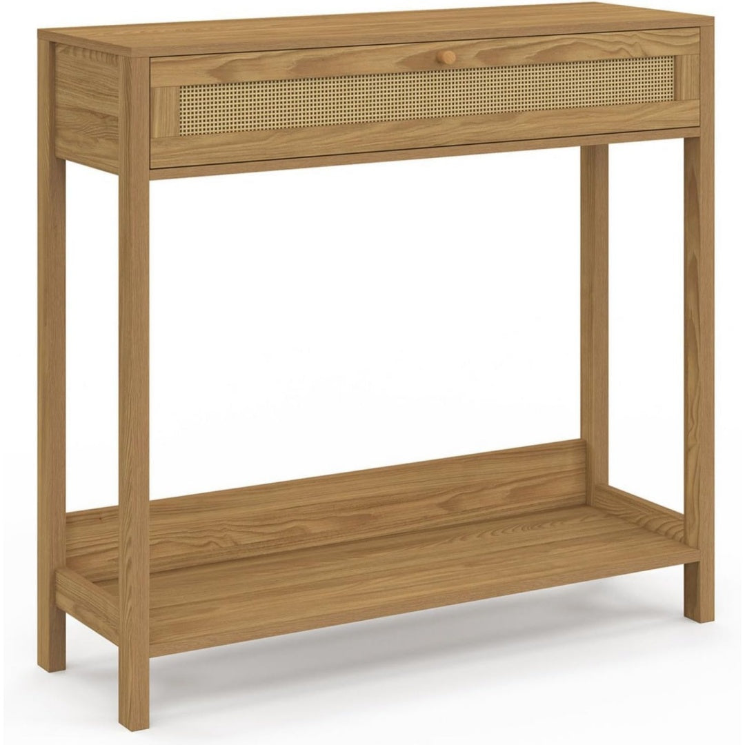 Marron table console charme boheme avec 1 tiroir