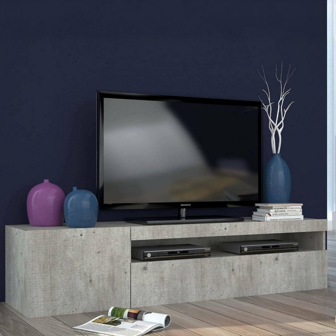 Meuble TV 150 x 40 x 37 cm gris fonce