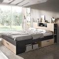 Lit 150 x 219 x 95 cm gris