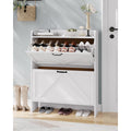 Polyvalent, armoire a chaussures gris en panneau de particules
