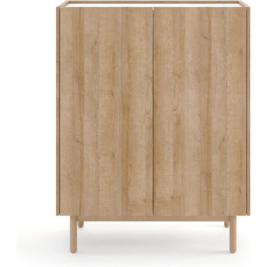 Commode chaleureuse contemporaine en bois marron