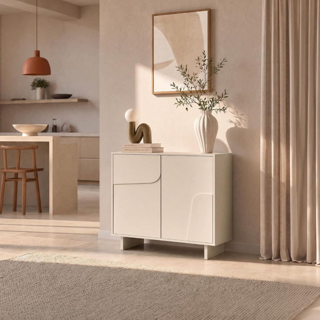 Meuble de rangement marron style moderne, rangement & 2 portes