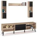 Meuble tele marron 3 etageres de rangement, bois ingenierie style scandinave